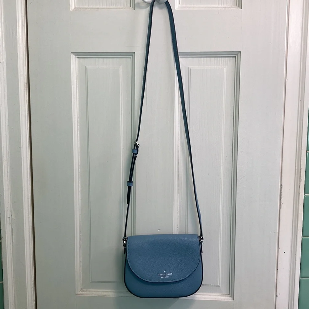 Kate Spade Leila Blue Mini Flap Crossbody Purse Bag - Picture 14 of 15